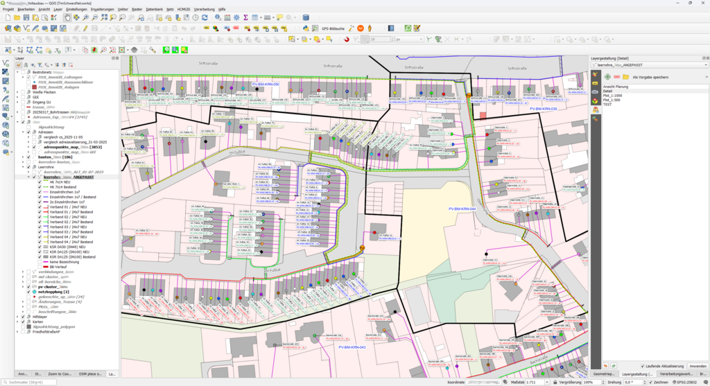 QGIS Netzplanung Ausschnitt